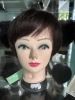 Peluca mujer cabello corto de primera clase cabeza completa cara redonda natural bobble cabello real completo cabello largo medio moda peluca manga ab details Picture